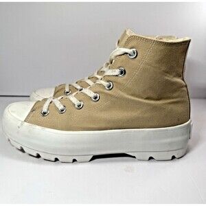 Sincerely Jules Womens 7.5M Vespa Z Platform High Top Sneakers Shoes Beige